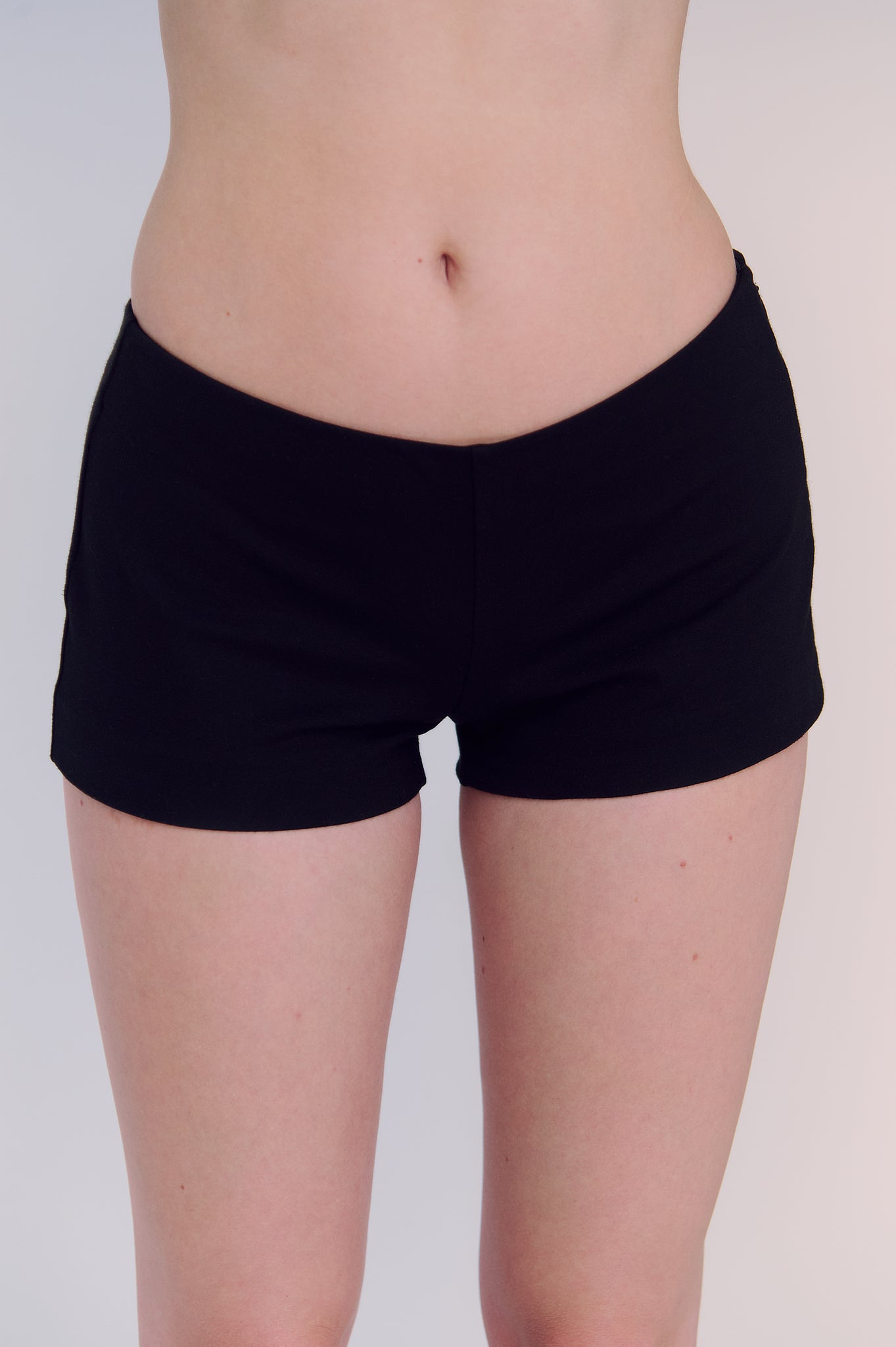 Low Rise Black Mini Shorts - Main Image
