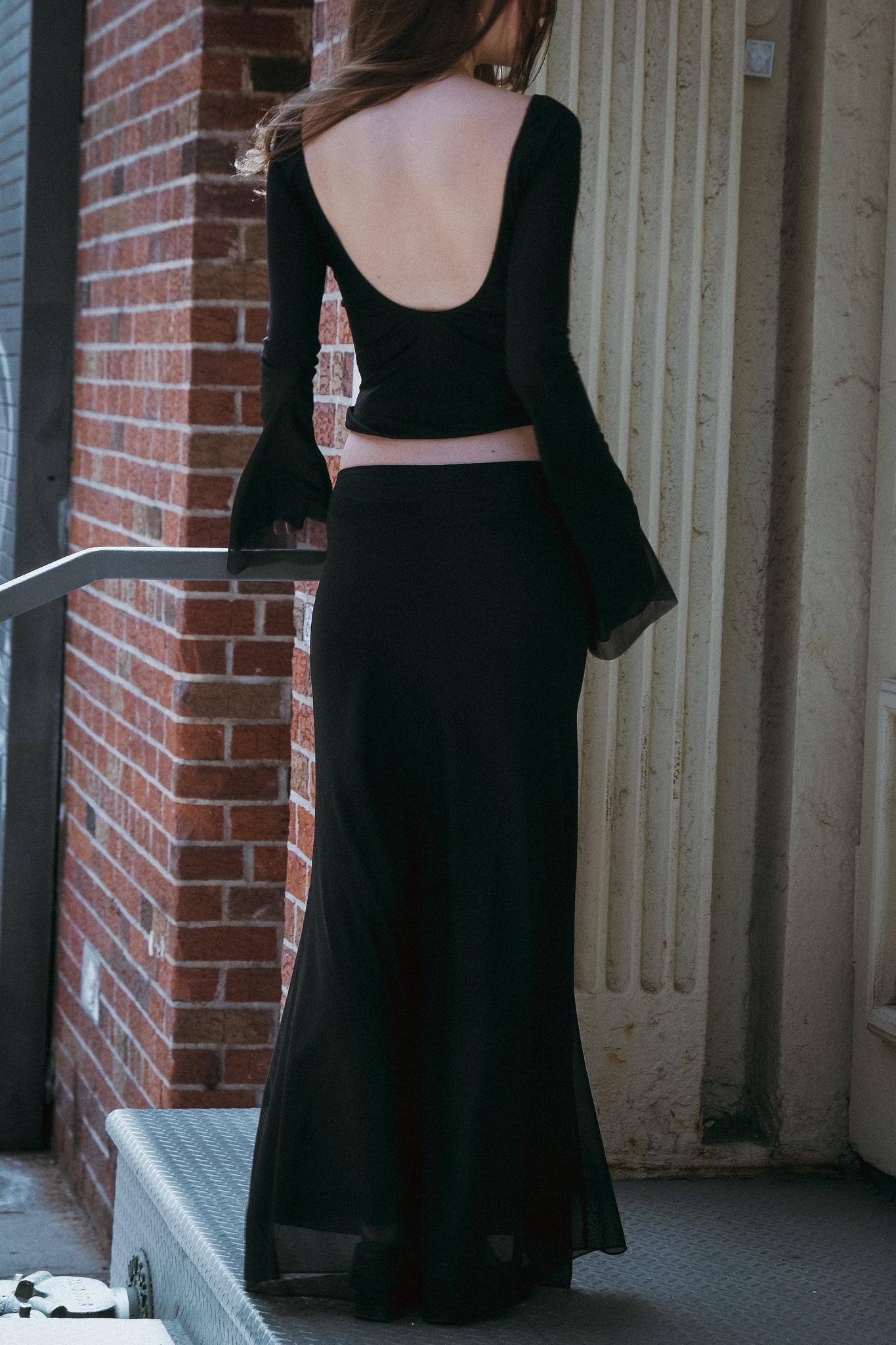 The Jane Maxi Skirt in Black Mesh XS The Jane Maxi Skirt in Black Mesh XS