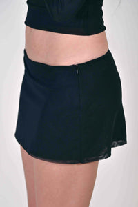 The Jane Micro Mini Skirt in Black Mesh